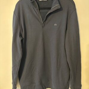 Travis Mathew Black Men’s Quarter Zip Fleece Pullover size Large